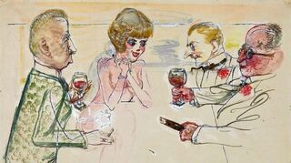 Eines der prominenteren Werke der Schau in der Kunsthalle: George Grosz’ „Tischgespräch“ aus dem Jahr 1929.