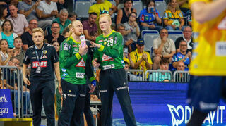 Mikael Appelgren (links) und David Späth bilden das Torwartduo der Löwen.