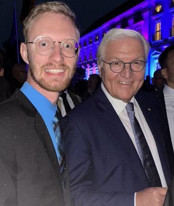 Abendlicher Schnappschuss mit dem Bundespräsidenten.