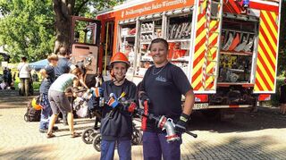Auch die Jugendfeuerwehr Mannheim war beim Tag der Familie im Luisenpark vertreten.