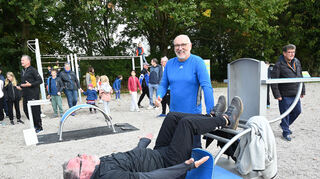 Die Fitness-Geräte in Groß-Rohrheim stehen bereit und werden bereits fleißig getestet.