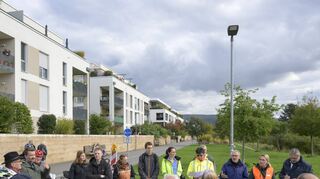 Infos zum neuen Radschnellweg bei einer Tour mit Start in der Heidelberger Bahnstadt: Eine zusätzliche Rampe soll hier entstehen.