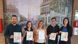 Präsentierten das Konzept der „Infobörse Wohnen“: Andreas Dexler (v. l.), Christina Adler-Schäfer, Kerstin Biehal, Marius Schmidt und Michelle Okumus.