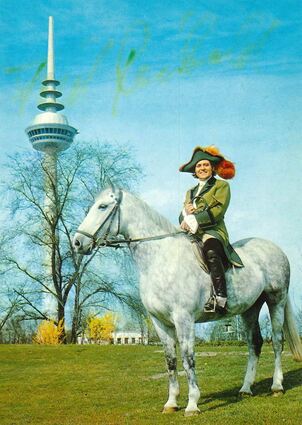 So warb er 1975: Autogrammkarte vom „Jäger aus Kurpfalz“ hoch zu Ross.