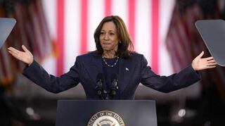 Kamala Harris, US-Vizepräsidentin und Präsidentschaftskandidatin der Demokraten, spricht bei einer Wahlkampfveranstaltung in Washington.