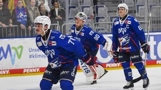Erleichterter Jubel nach dem 4:2-Sieg gegen Nürnberg. Nun geht es für die Adler-Profis in die Pause.