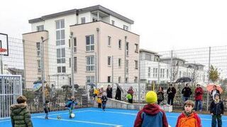 Der neue Bolzplatz wird von Kindern gut angenommen.
