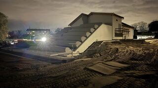Das neue Abwasserhebewerk in Neckarhausen steht kurz vor seiner Vollendung, Anfang 2025 soll es in Betrieb gehen.