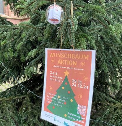 Der Wunschbaum steht zwischen den Kirchen in der Altstadt.