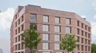 So stellen sich Architekt und Investor die Fassade zur Bismarckstraße vor. Hier wird es einen zweiten, kleineren Eingang geben.