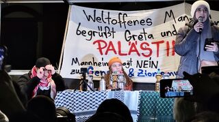 Greta Thunberg trat bei der Pro-Palästina-Demo in Mannheim auf.