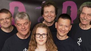 V.l.: Christian Herrmann, Michael Gallei, Milena Wetterauer, Christoph Zabeck, „The Wolf“ Wolf Kittelberger, Günther Wickenhäuser.