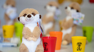 In einem Raum der Justizvollzugsanstalt Mannheim wird das neue JVA-Maskottchen «Toni» vorgestellt. Toni ist Teil des Projekts «Familienfreundlicher Vollzug»