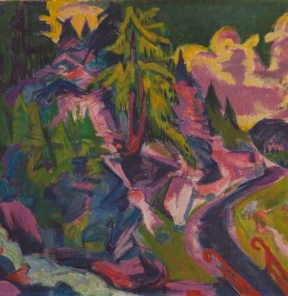 Ein Kirchner-Bild aus der Kunsthalle: „Bergbach“.