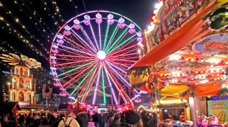 Blick auf den Ludwigshafener Weihnachtsmarkt, der nun "still" beendet werden soll.