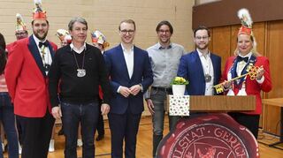 Die Akteure beim Neujahrsempfang (v.l.): Manuel Kohl, Jens Weber, Lennart Christ, Jürgen Anselmann, Florian Mattheier und Simone Breidenband.