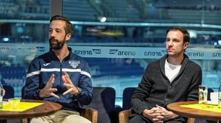 Matthias Lautenschlägers (links) Herz schlägt für Basketball und als geschäftsführender Gesellschafter der Academics Heidelberg darf er in dieser Saison hochzufrieden sein. Der Bundesligist mischt in der BBL-Spitzengruppe mit.