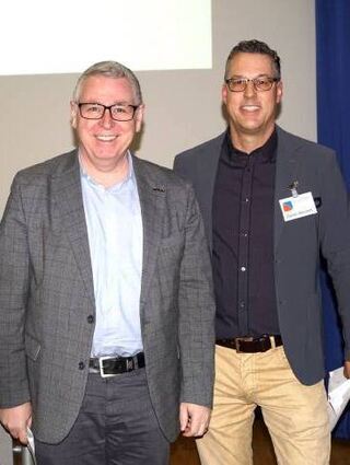 Thorsten Riehle (l.) und Daniel Barchet beim Neujahrsempfang.