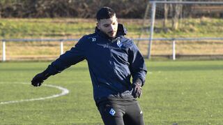Zurück an alter Wirkungsstätte am Alsenweg: Arianit Ferati am Montagnachmittag bei seinem ersten Training mit dem SV Waldhof.