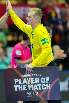 Spieler des Spiels: Torwart David Späth von den Rhein-Neckar Löwen.