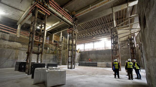 Nationaltheater, Baustelle Bodenplatte Orchesterprobensaal 
Foto Thomas Troester