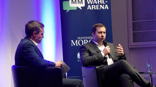 „MM“-Chefredakteur Karsten Kammholz (l.) und SPD-Chef Lars Klingbeil.