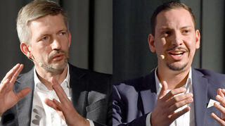 Wer macht das Rennen? Stefan Schmutz (SPD, links) und Sophian Habel (CDU) treten bei der Bürgermeisterwahl 2025 in Ladenburg an.