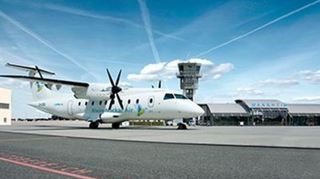 Eine Dornier 328, die die insolvente Rhein-Neckar Air früher für ihre Linienflüge eingesetzt hat.