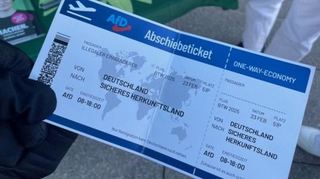 One-Way-Ticket Richtung Heimat: Mit diesen Flyern warb die Alternative für Deutschland im jüngsten Wahlkampf um die Stimmen der Bürger in der Heidelberger Innenstadt.
