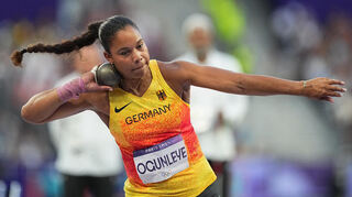 Yemisi Ogunleye von der MTG Mannheim holte bei den Olympischen Spielen in Paris sensationell die Goldmedaille.