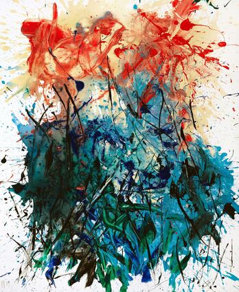 Manfred Fuchs, „Korfu“ 2024, Acryl auf Leinwand, 120 x 100.