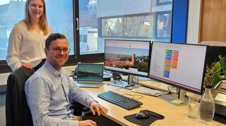 Neues Team im Finanzmanagement der Stadt Schriesheim: Luca Müller und Manuel Renz-de Buhr.