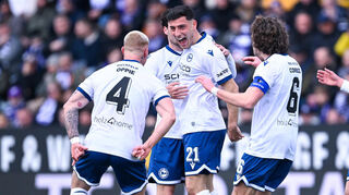 Stefano Russo (Mitte) war der Matchwinner für Arminia Bielefeld in Osnabrück. Sein Treffer zum 1:0 war auch das Endergebnis.