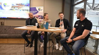 Podiumsdiskussion mit Fabio Schmidt (von links), Isbabella Hartig, Philipp Hoock und Philipp Schmidt.