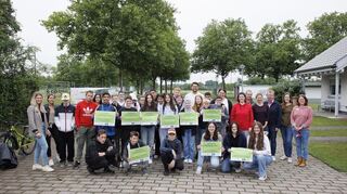 Die Siegerehrung des Stadtradelns im Familiensportpark West 2024.