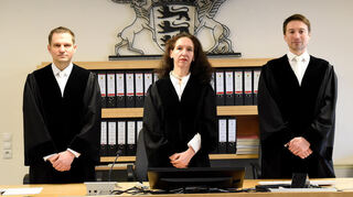 Die Richter Wirtschaftsstrafkammer am Mannheimer Landgericht: (v.l.) Florian Kaindl, Dr. Christiane Loos und Waldemar Knaub.