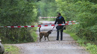 Lampertheim, nahe der Grillhuette "Heidetraenke" wurde die getötete Frau entdeckt.