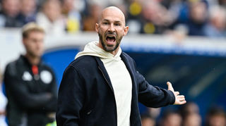 TSG-Trainer Christian Ilzer konnte es nicht fassen, dass das spätere Gegentor tatsächlich Bestand hatte.