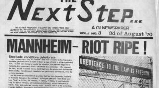 Eine der verschiedenen Protestzeitungen von GIs in der Region gegen den Vietnamkrieg: "The Next Step" vom 1970.