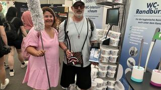 Patricia und Sascha Berardinucci wollen beim Putzen hoch hinaus.