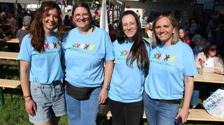 Erste Vorsitzende Julijana Grätz (v.l.), Zweite Vorsitzende Sandra Widder, Helferin Ina Grussie und Helferin Spomenka Baumann von der Elterninitiative 48er.