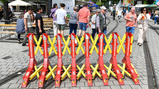 Absperrungen beim Stadtfest 2024 in Mannheim.