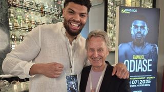 Emanuel Odiase mit Unternehmer und Boxförderer "Winni" Rothermel.