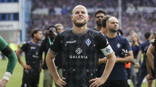 Marcel Seegert genoss in Bielefeld nochmal den Blick in den Mannheimer Fan-Block.