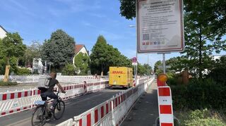 Die Spessartstraße im Mannheimer Stadtteil Feudenheim wird in eine Fahrradstraße umgewandelt.