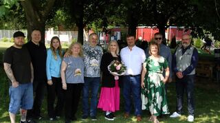 Von links: Andy Schmidtleitner (v.l.), Markus Stupp, Kim, Katharina, Seppl Schmidtleitner, Prinzessin Gloria, Karlheinz Wetzel, Heike Siegmann, Oliver Strübbe, Michael Keller.