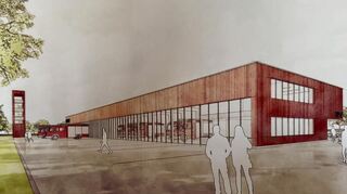 So sieht der Siegerentwurf des Planungswettbewerbs zum Neubau eines Hilfeleistungszentrums in Edingen-Neckarhausen aus.
