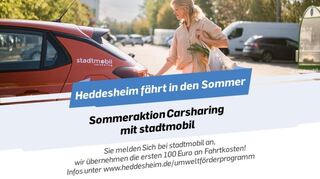 Heddesheim, 28.5.2025: Werbung für die Teilnahme am Carsharing.