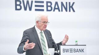 Stargast Winfried Kretschmann bei der ZEW-Vortragsreihe „Wirtschaftspolitik aus erster Hand“.