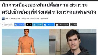 Der Screenshot zeigt einen thailändischen Online-Bericht über den Mannheimer Einzelstadtrat.